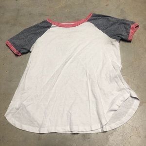 Wish, white w/gray and red short sleeves